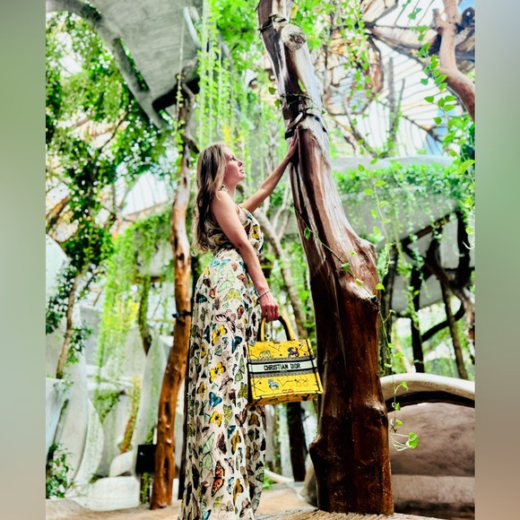 RARE Christian Dior Zodiac Pixel Tote Book Yellow Canvas Handbag Bag - Picture 17 of 17